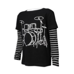 KD088 Design children's wear long sleeve T-shirt contrast stripe sleeve fake two long sleeves 95% cotton 5% spandex Taiwan children's wear garment factory KD088 Design children's wear long sleeve T-shirt contrast stripe sleeve fake two long sleeves 95% cotton 5% spandex Taiwan children's wear garment factory